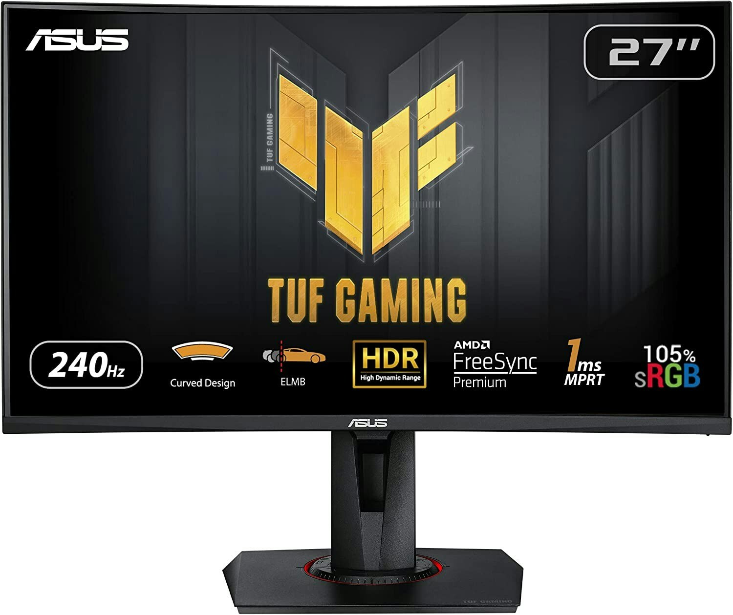ASUS TUF Gaming VG27VQM - 27 - LED - 2x HDMI, DisplayPort, 2x USB-A-3.2, black