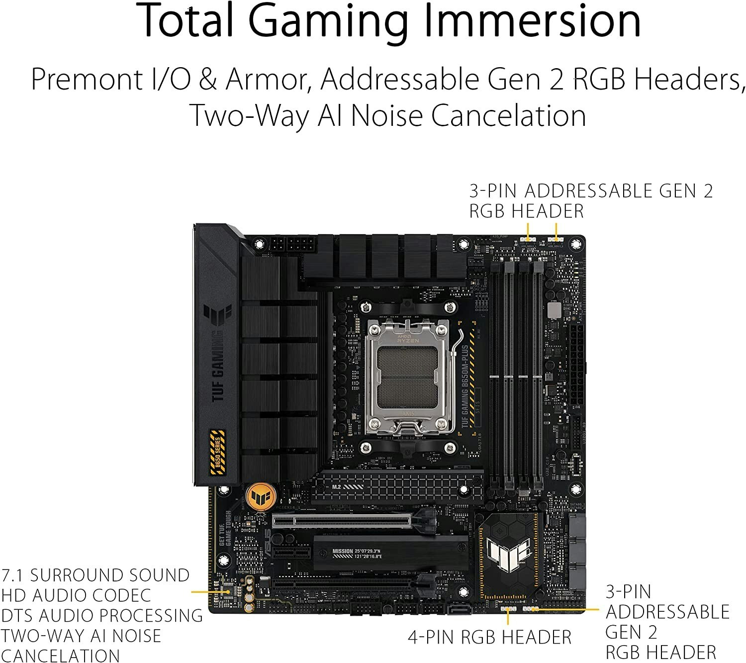 ASUS TUF GAMING B650M-PLUS, Mainboard (black/light orange) - AM5