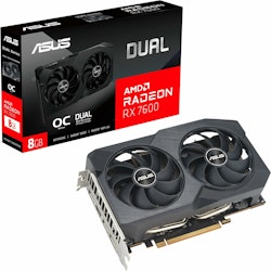 ASUS Radeon RX 7600 DUAL OC V2, graphics card (RDNA 3, GDDR6, 3x DisplayPort, 1x HDMI 2.1)