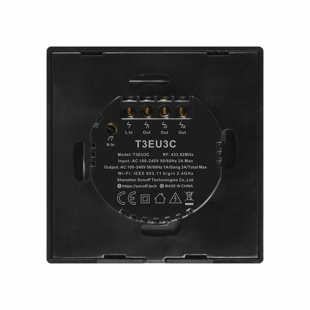 Smart Switch WiFi + RF 433 Sonoff T3 EU TX (3-channels)