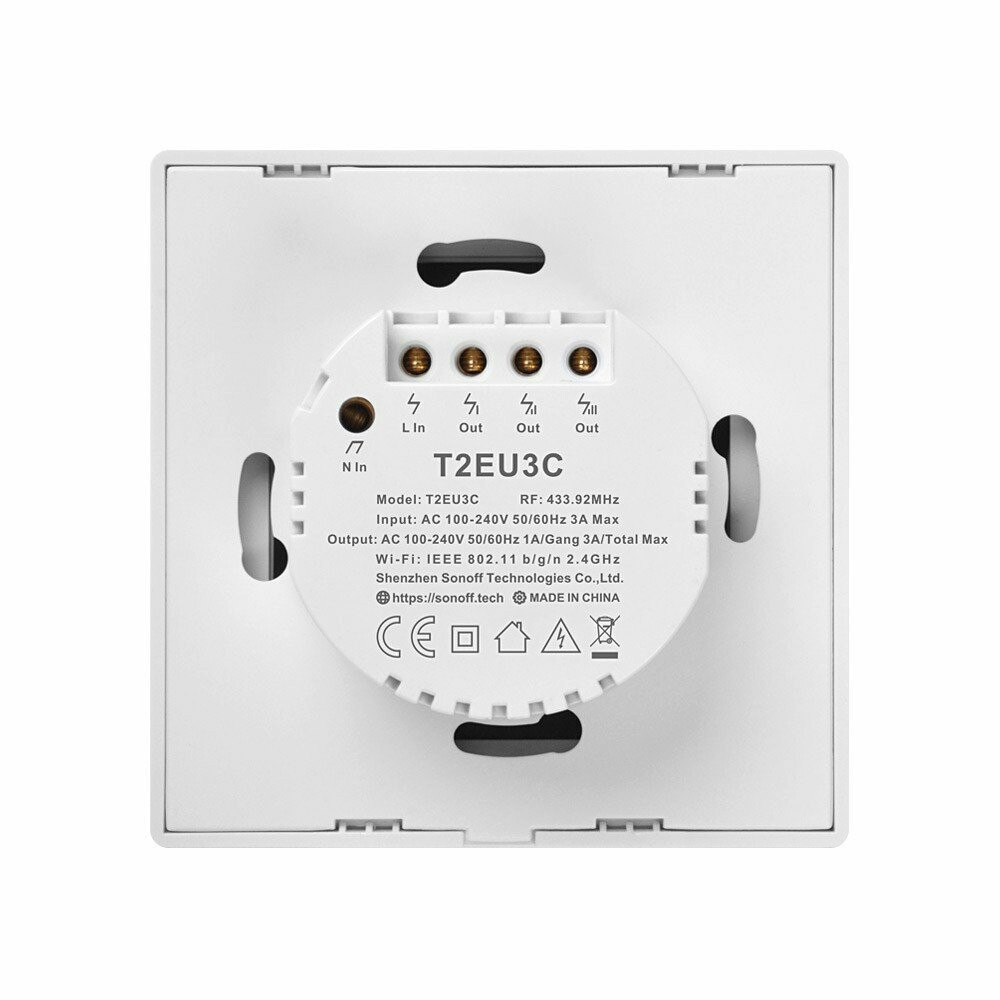 Smart Switch WiFi + RF 433 Sonoff T2 EU TX (3-channel)