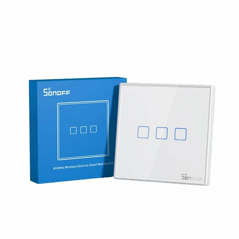 Smart Wireless Wall Switch Sonoff T2EU3C-RF 433MHz (3-channel)