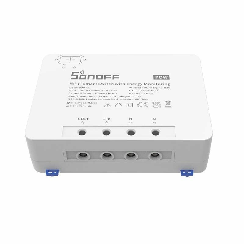 Sonoff POWR3 Smart strömställare 100-240 V 50 / 60 hz 25 A 162 mm Vit