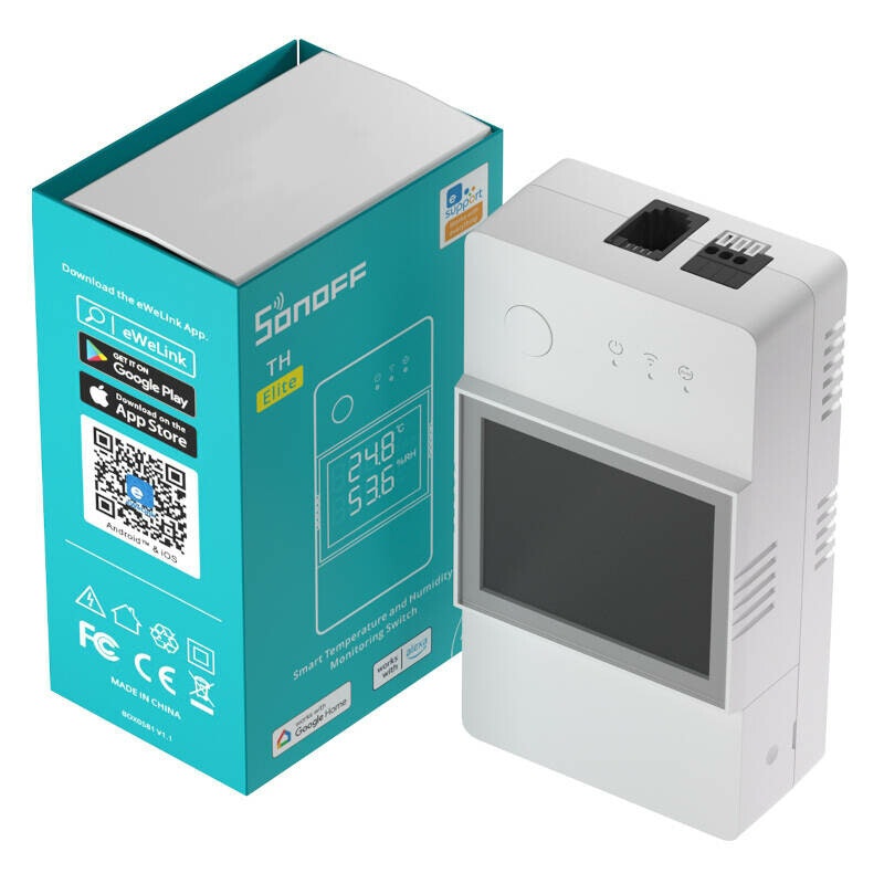 Sonoff Smart WiFi temperature and humidity monitoring switch THR320D TH Elite