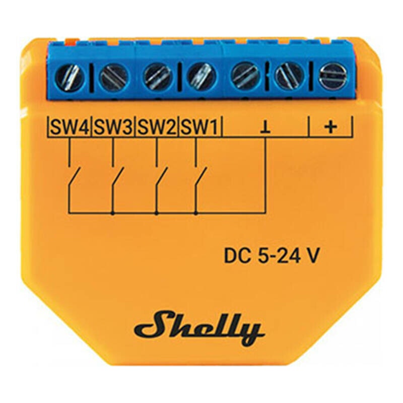 Shelly PLUS i4 DC WIFI Scene Controller/Activator, 5-24V DC Voltage