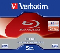 BD-RE 2x JC 25GB Verbatim white Blue 5 pieces