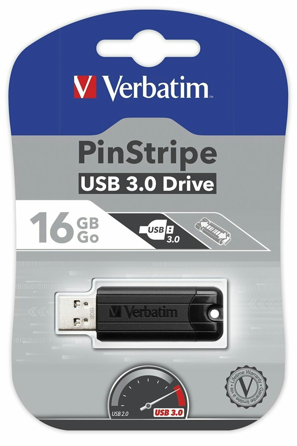 Verbatim Verbatim Store 'n' Go PinStripe black 16GB, USB 3.0 (49316)