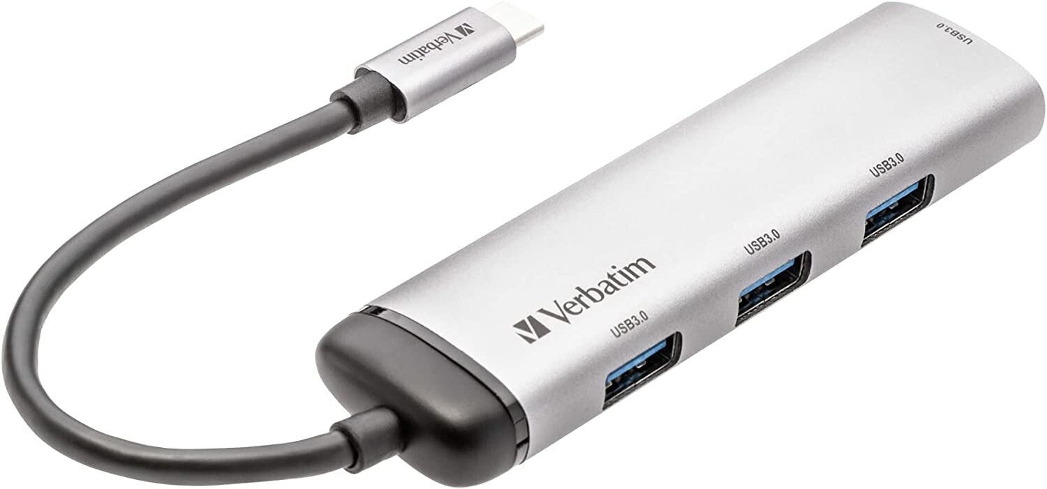Verbatim USB-C multiport hub 4xUSB 3.2 silver
