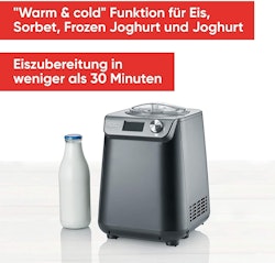 Severin compact ice cream machine & yoghurt maker EZ 7407 (black (matt) / silver)