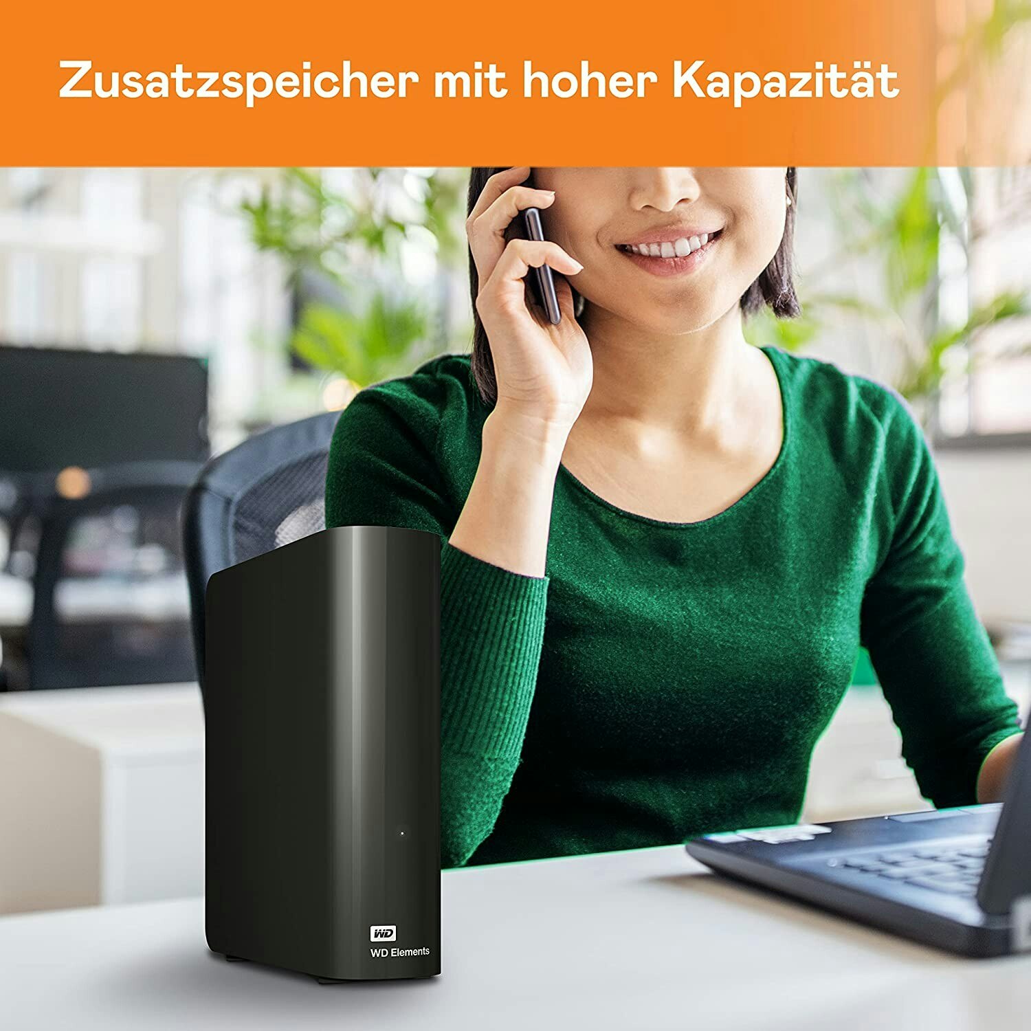 WD Elements Desktop 20 TB, External Hard Drive (Black, Micro-USB-B 3.2 Gen 1 (5 Gbit/s))