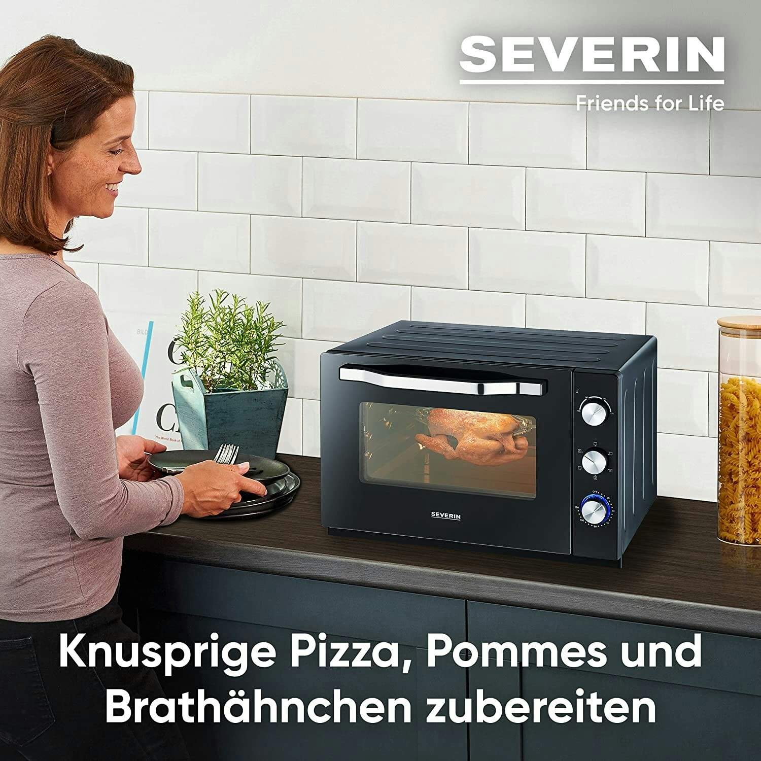 Severin baking & toast oven XXL TO 2073, mini oven (black)