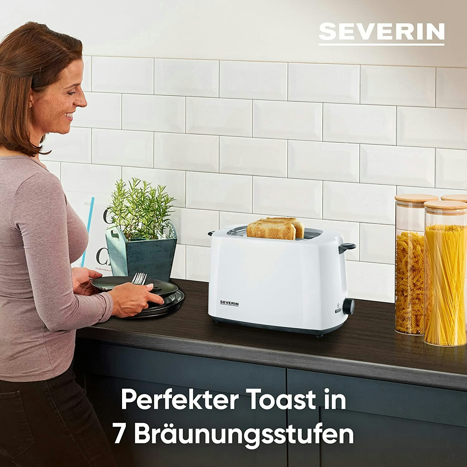 Severin AT 2286 Brödrost 2-skivor Vit