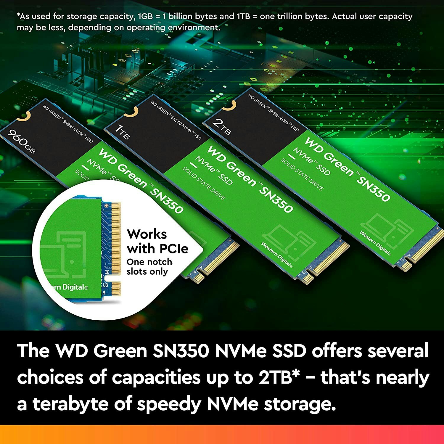 WD Green SN350 NVMe SSD SSD WDS100T3G0C 1TB M.2 PCI Express 3.0 x4 (NVMe)