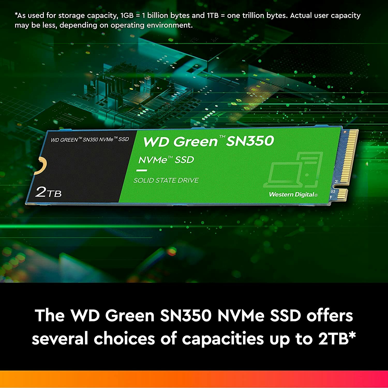 WD Green SN350 NVMe SSD SSD WDS200T3G0C 2TB M.2 PCI Express 3.0 x4 (NVMe)