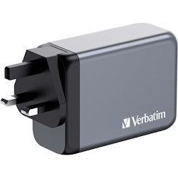 Verbatim GaN charger 240W, 1x USB-A, 3x USB-C (grey, PD 3.0, QC 3.0)