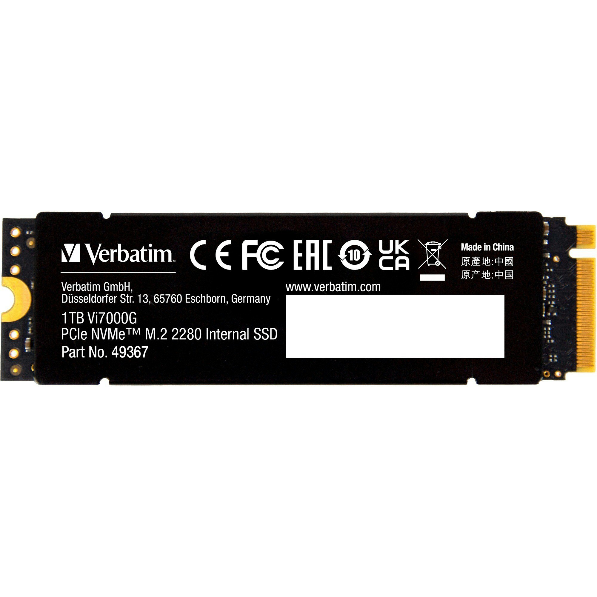 Verbatim Vi7000G 1 TB, SSD (black, PCIe 4.0 x4, NVMe, M.2 2280, heatsink)