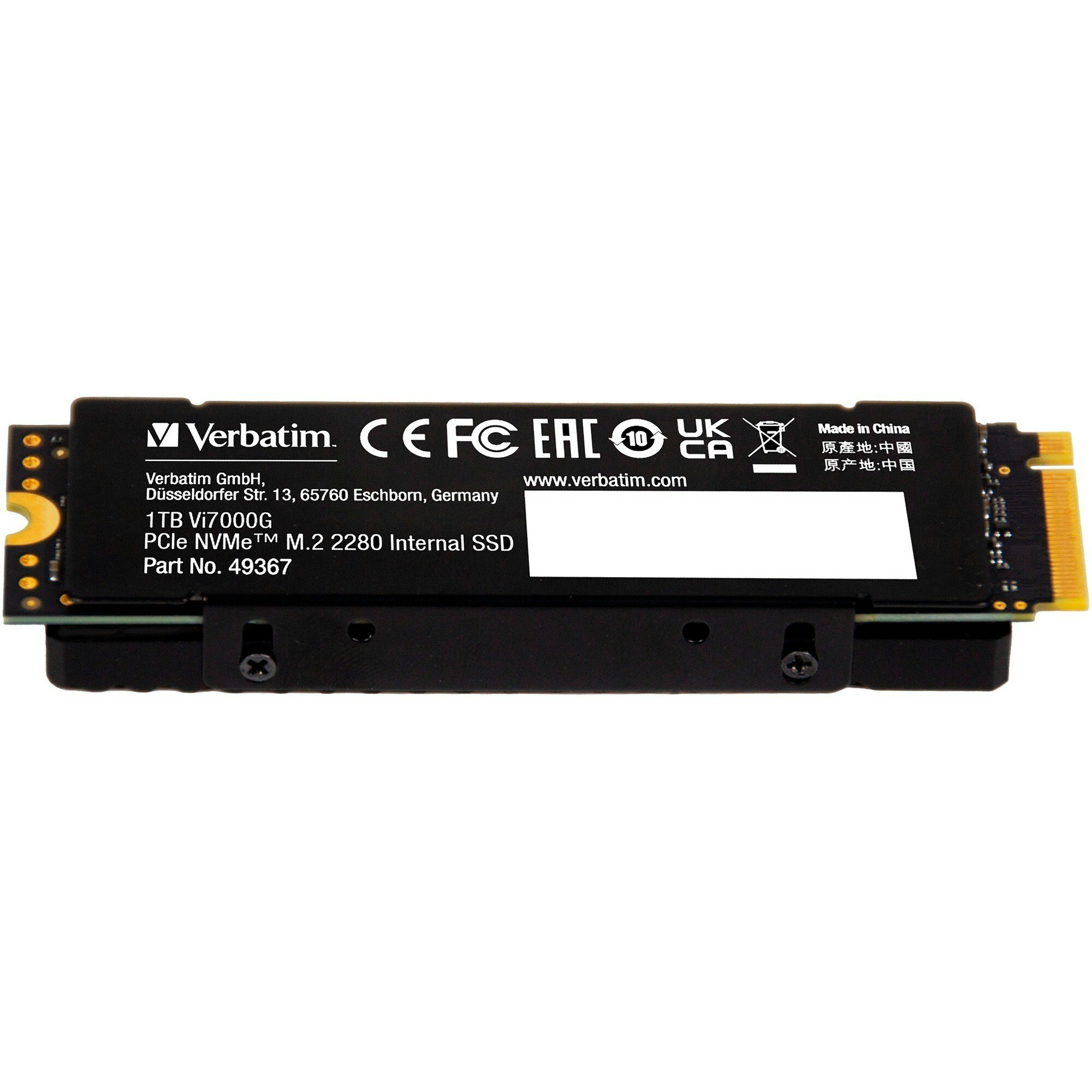 Verbatim Vi7000G 1 TB, SSD (black, PCIe 4.0 x4, NVMe, M.2 2280, heatsink)