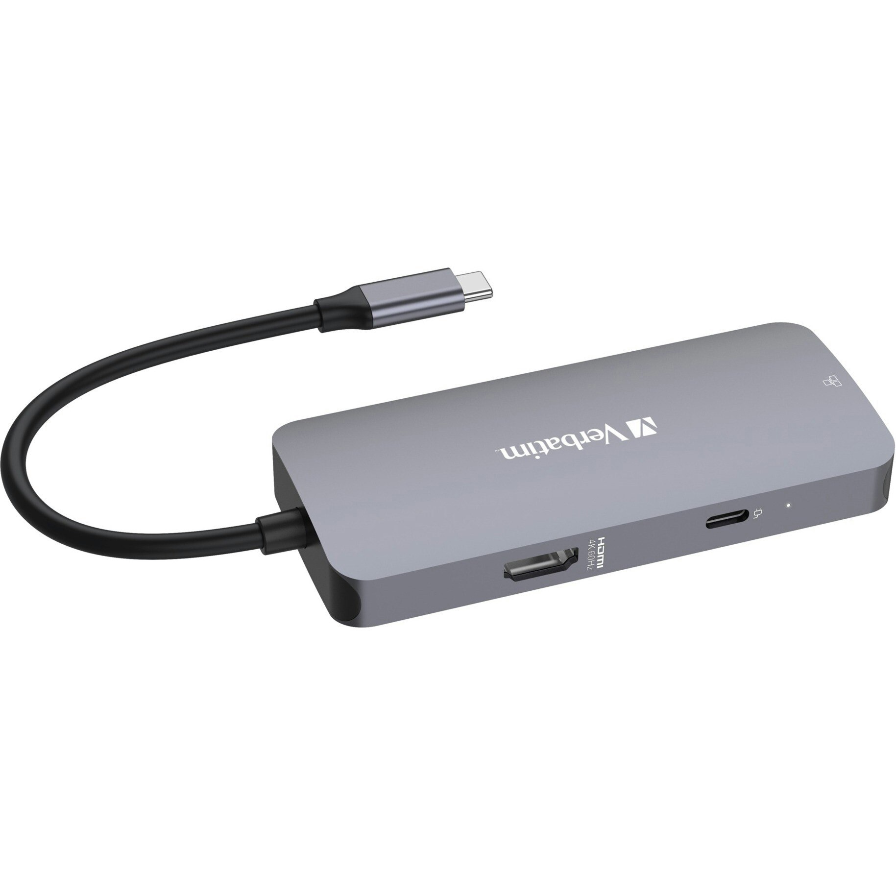 Verbatim Verbatim USB-C Pro multiport hub CMH-05, 5 port, docking station (grey, HDMI, RJ-45, 2x USB-A, USB-C PD)