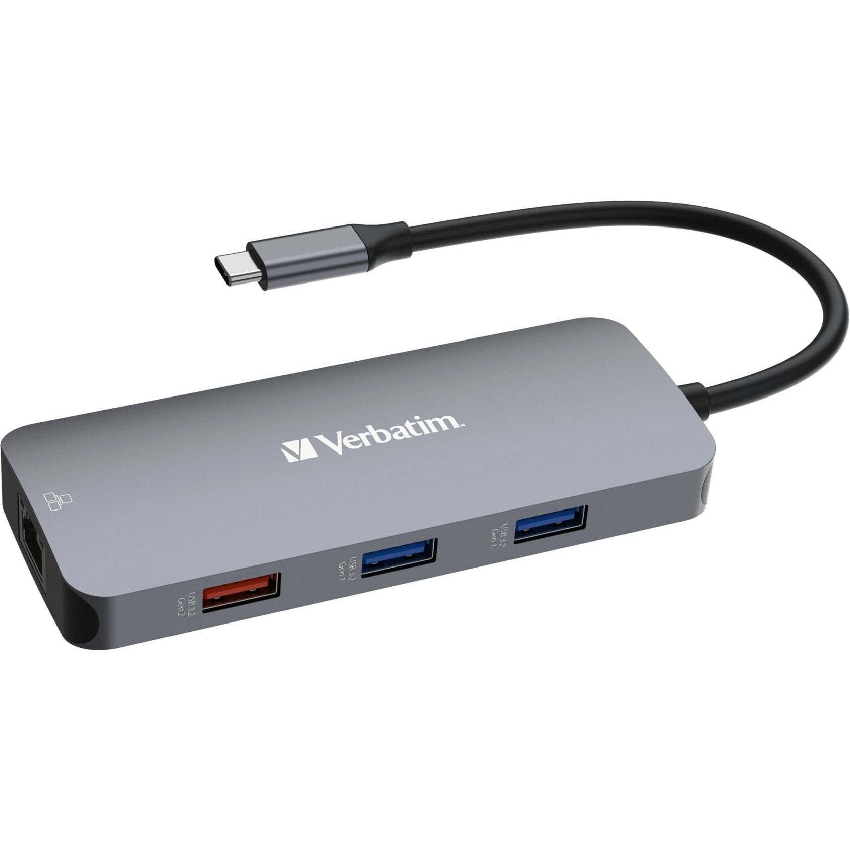 Verbatim Verbatim USB-C Pro multiport hub CMH-09, 9 port, docking station (grey, HDMI, RJ-45, 3x USB-A, 2x USB-C, PD, SD, microSD)