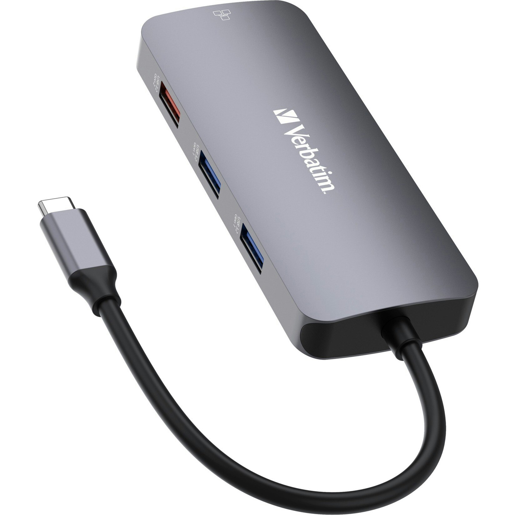 Verbatim Verbatim USB-C Pro multiport hub CMH-09, 9 port, docking station (grey, HDMI, RJ-45, 3x USB-A, 2x USB-C, PD, SD, microSD)