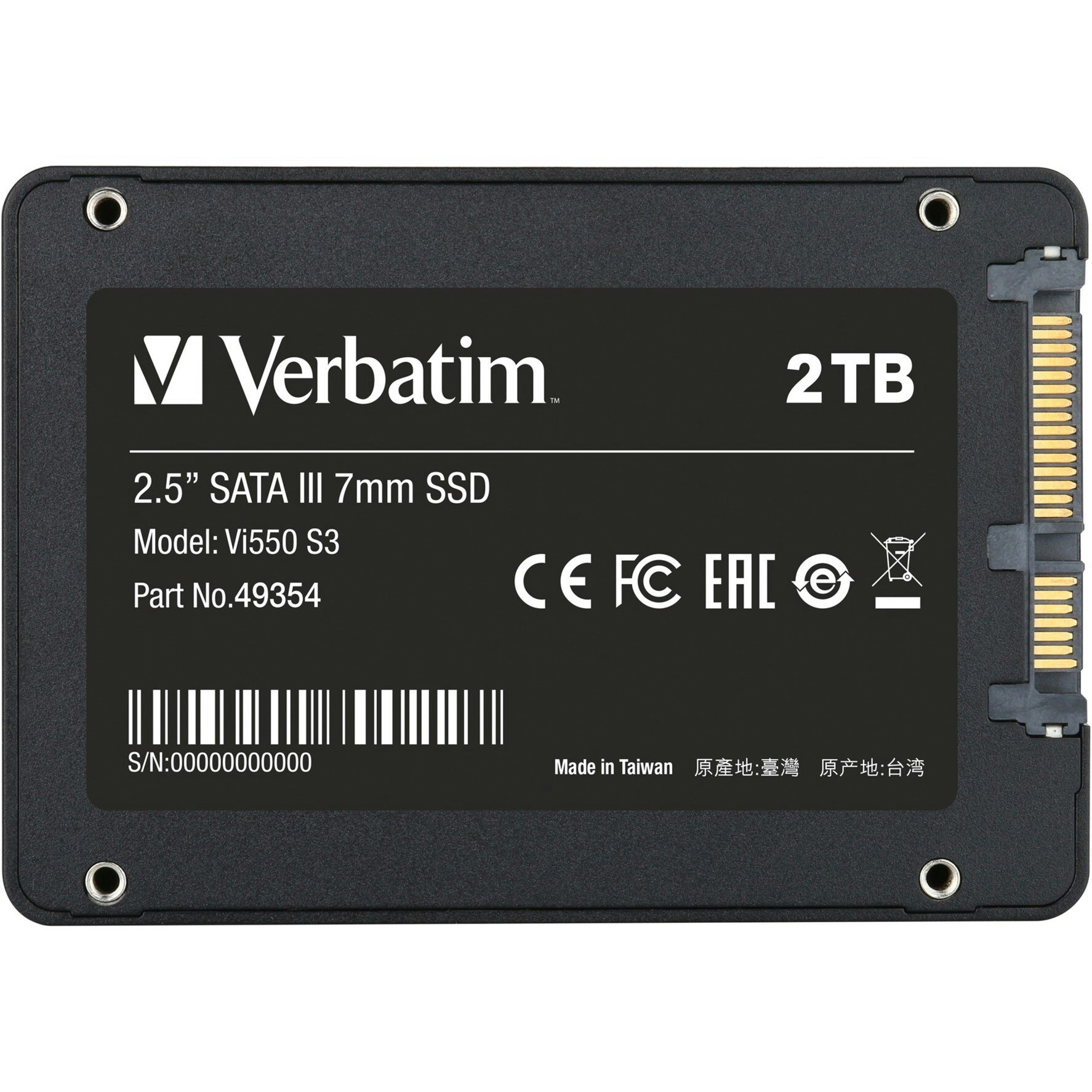 Verbatim Verbatim Vi550 2 TB, SSD (black, SATA 6 Gb/s, 2.5)