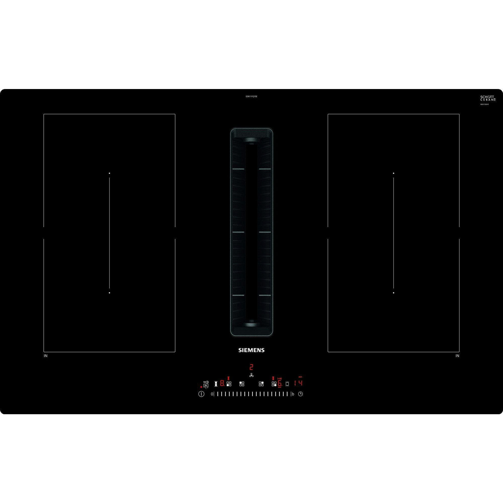 Siemens ED811FQ15E iQ500, independent hob (black, with integrated extractor hood)