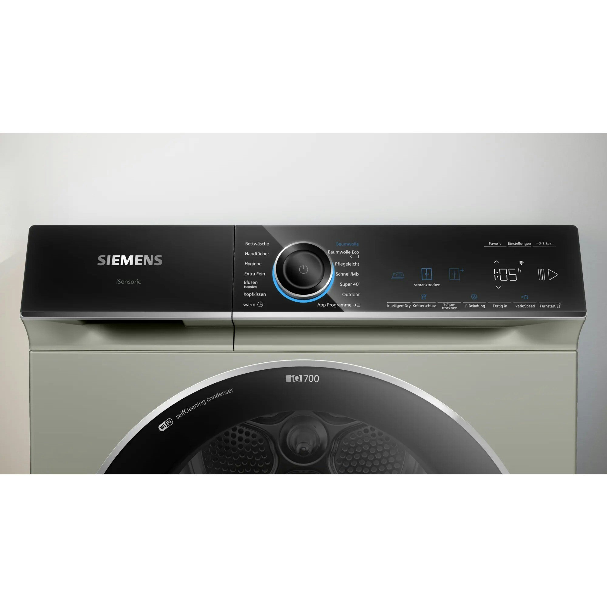 Siemens WQ46B2DX40 iQ700, heat pump condenser dryer (silver/stainless steel, 60 cm, Home Connect)