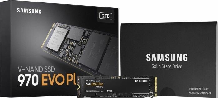 Samsung 970 EVO Plus 2 TB Solid State Drive (black, PCIe Gen 3 x4, M.2 2280)