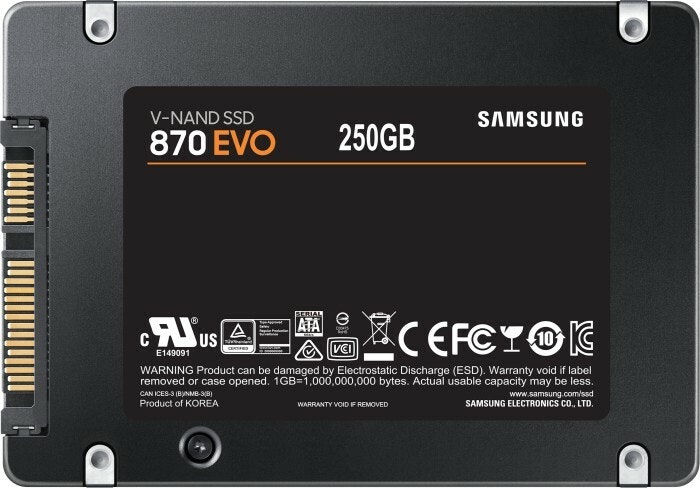 Samsung 870 EVO 250 GB, SSD (SATA 6 GB / s, 2.5 inch, internal)