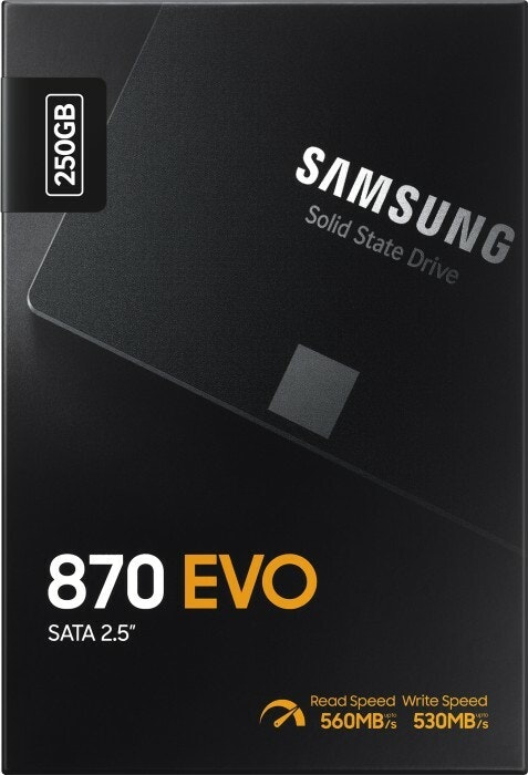 Samsung 870 EVO 250 GB, SSD (SATA 6 GB / s, 2.5 inch, internal)