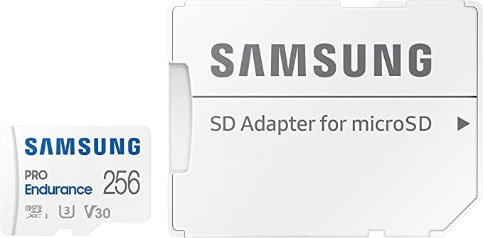 SAMSUNG PRO Endurance 256 GB microSDXC (2022), memory card (white, UHS-I U3, Class 10, V30)