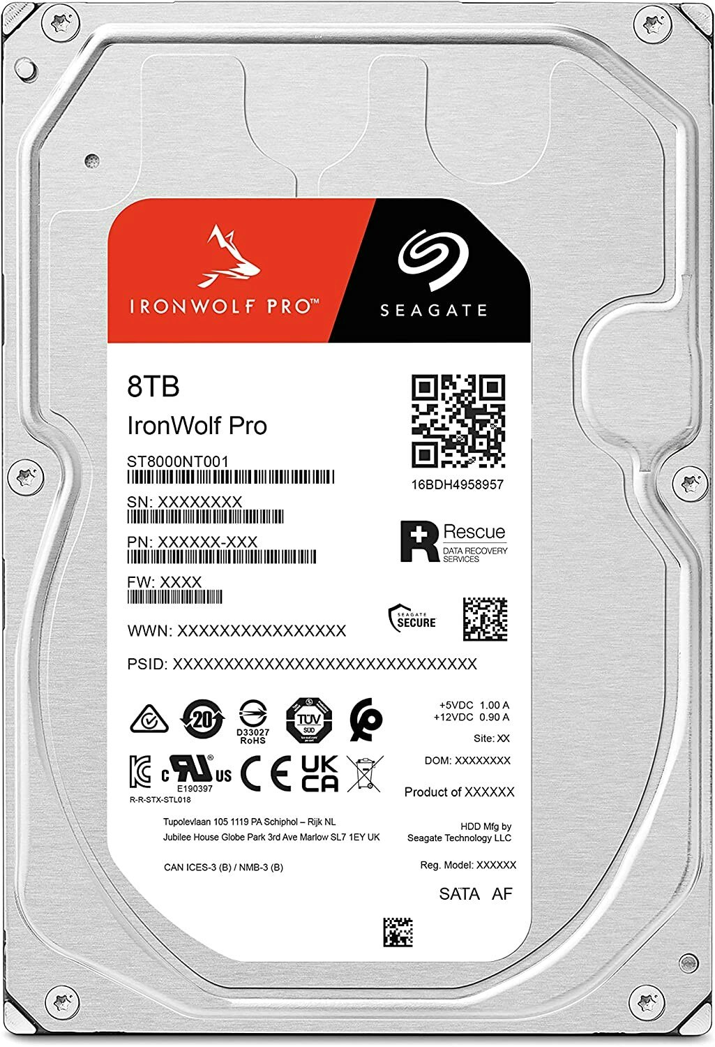 Seagate IronWolf Pro Harddisk ST8000NT001 8TB 3.5" SATA-600 7200rpm