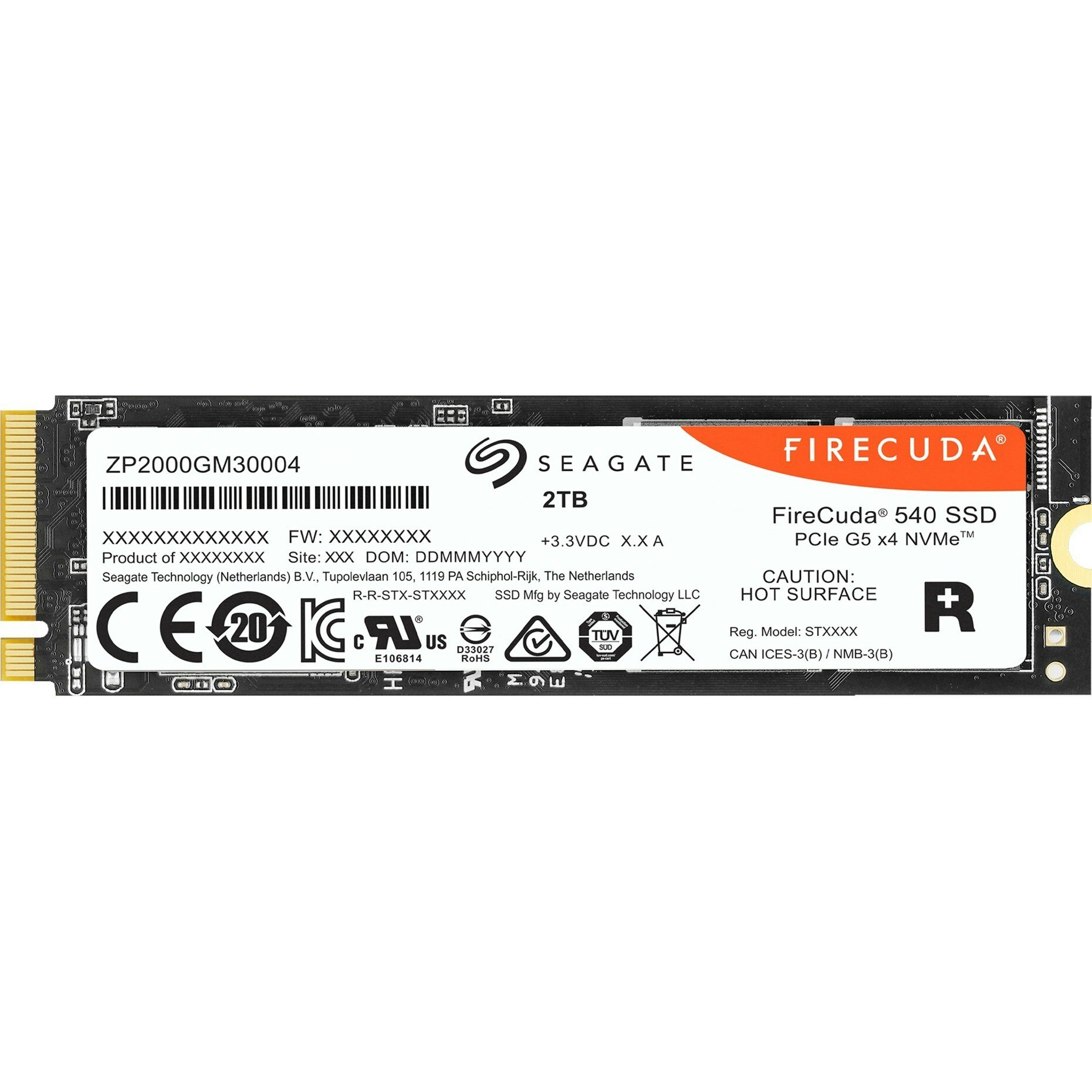 Seagate FireCuda 540 2TB, SSD (PCIe 5.0 x4, NVMe 2.0, M.2 2280-D2)