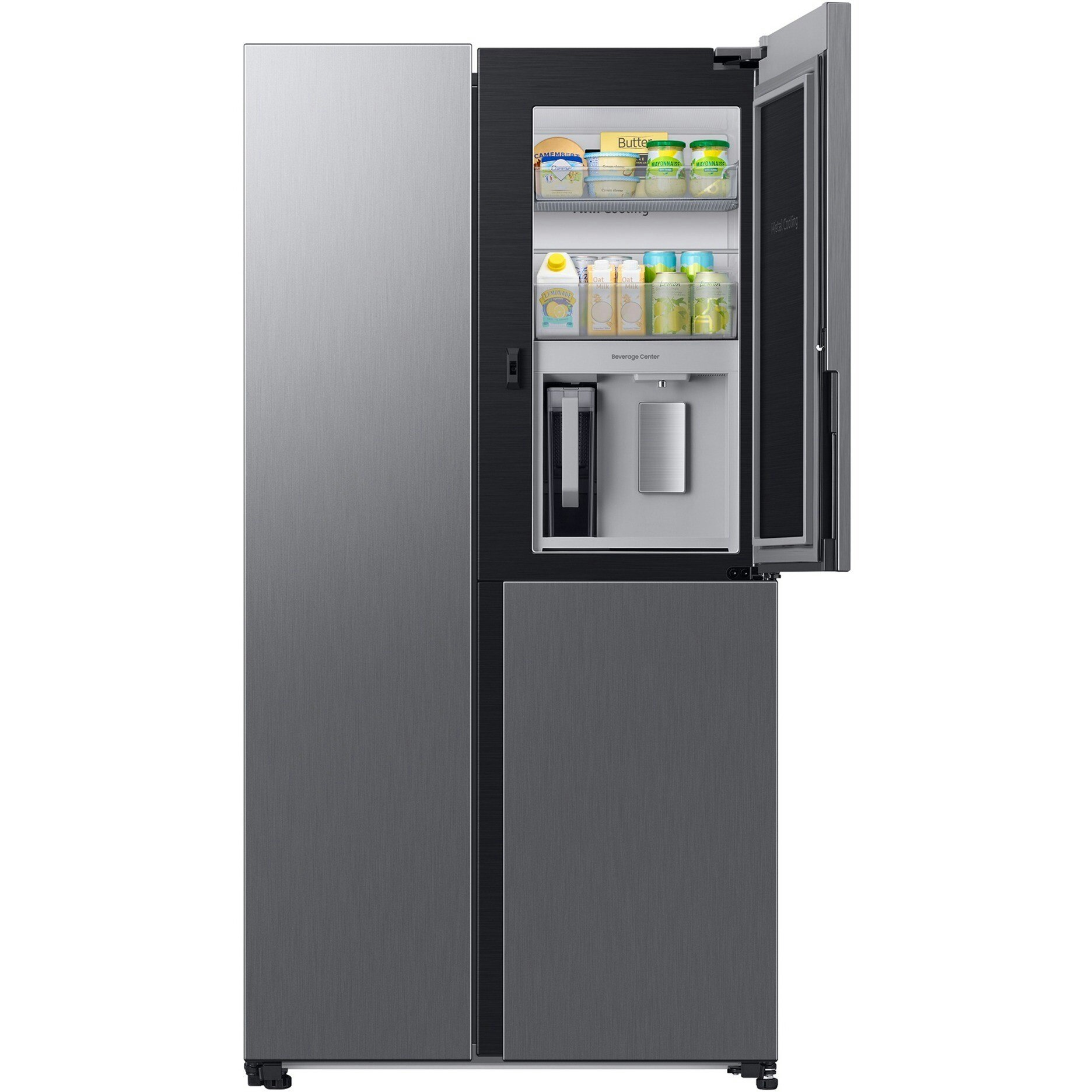 SAMSUNG RH6ACG892DS9EG, side-by-side (stainless steel, food showcase door, AI energy mode, smart conversion, fixed water connection)