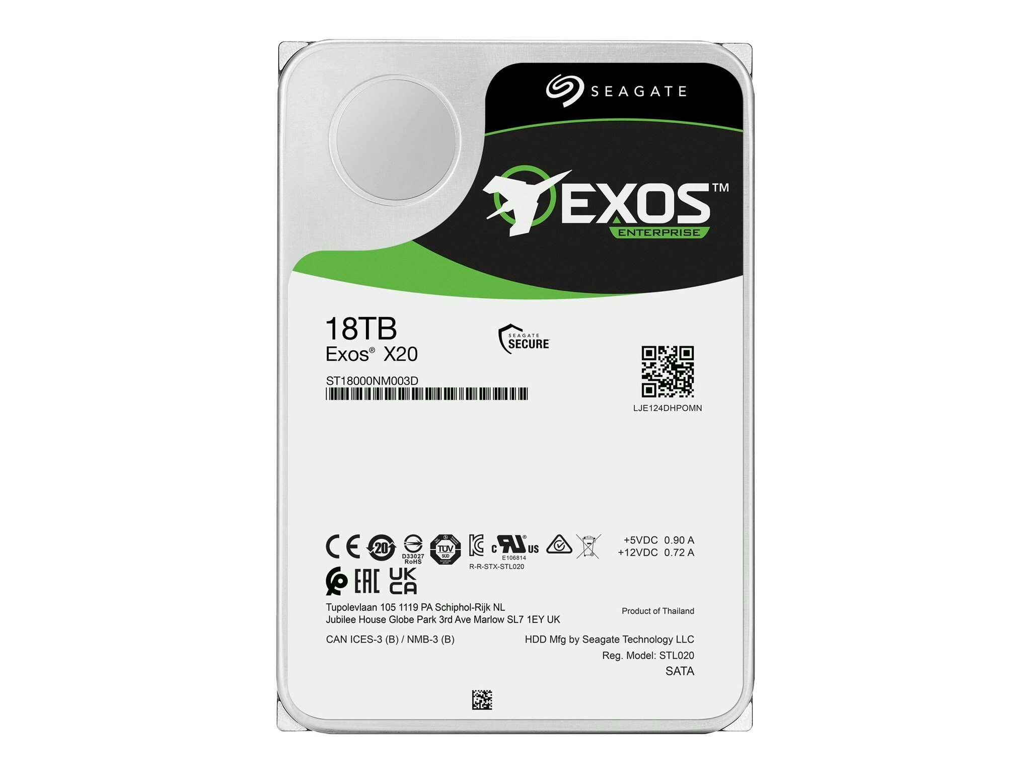 Seagate Exos X20 Harddisk ST18000NM003D 18TB SATA-600 7200rpm