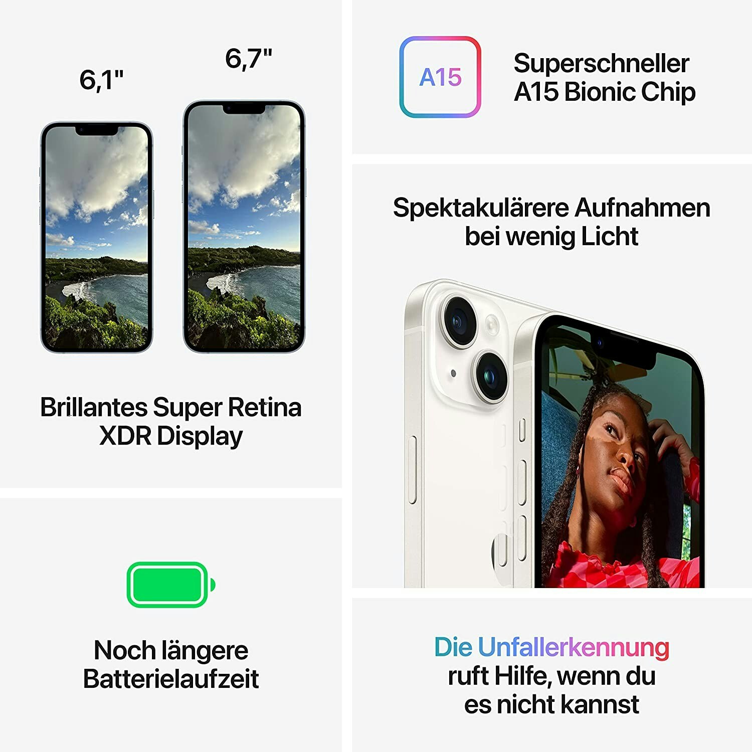 Apple iPhone 14 - 6.1 - 128GB - iOS -polarstern - MPUR3ZD/A