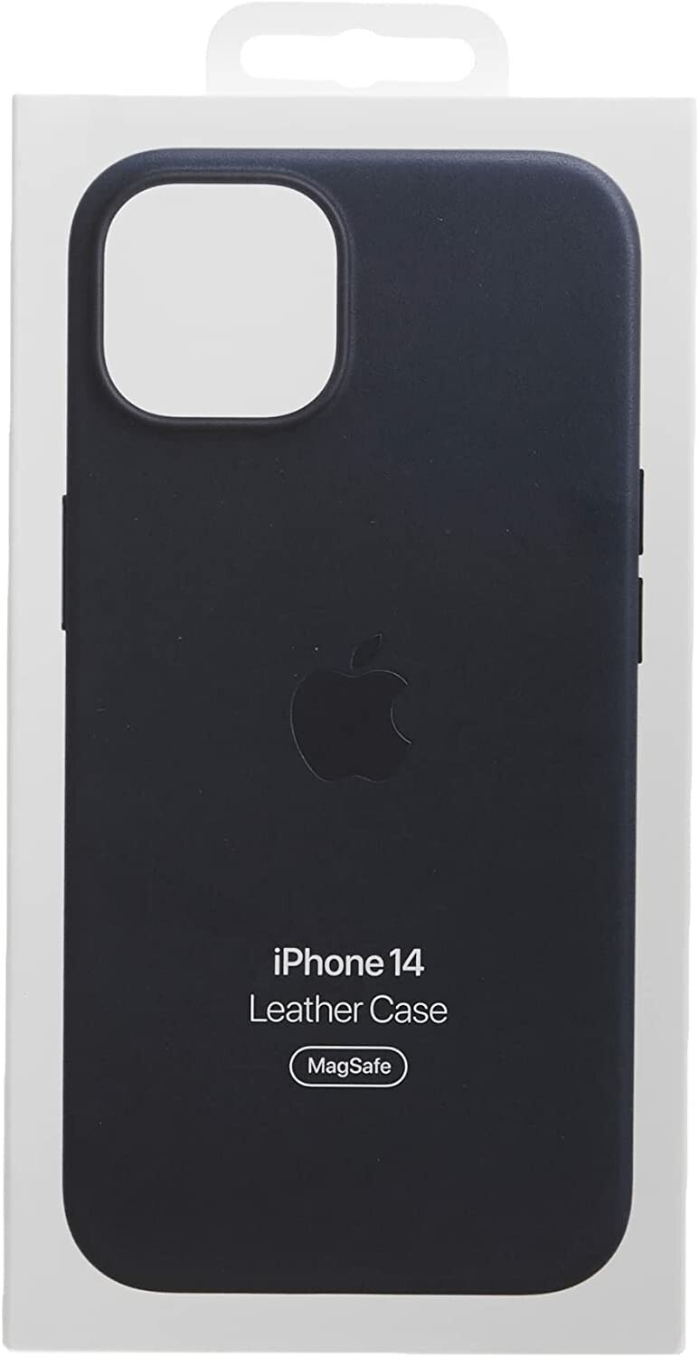 Apple Leather Case with MagSafe, mobile phone case (midnight blue, ink, iPhone 14)