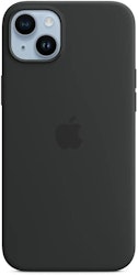 Apple silicone case with MagSafe, mobile phone cover (black, midnight, iPhone 14 Plus)