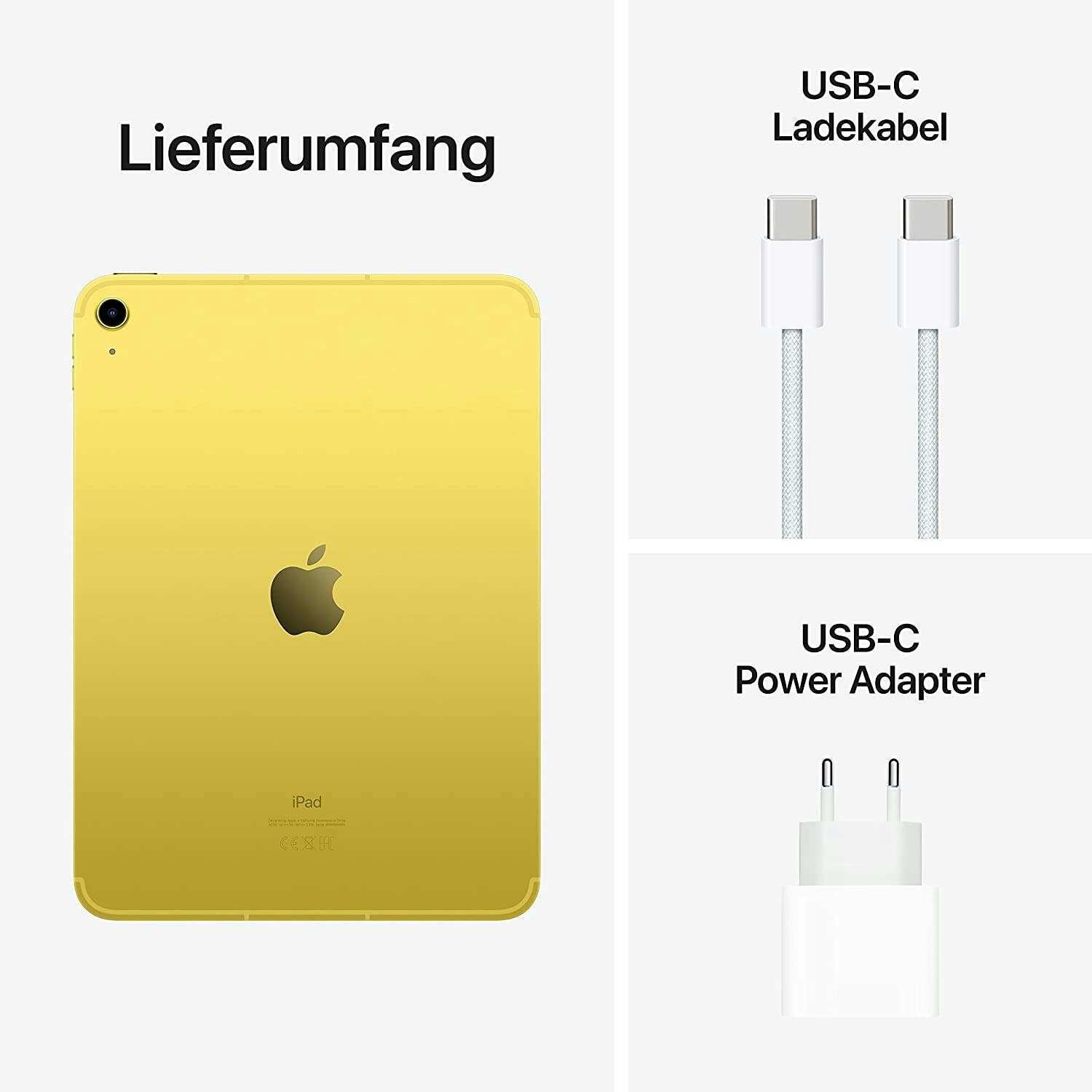 Apple iPad 256GB, tablet PC (yellow, 5G, Gen 10 / 2022)