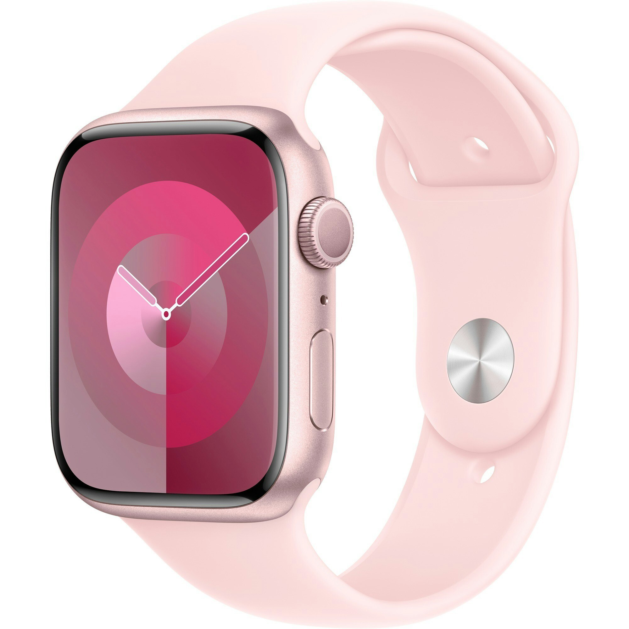 Apple Watch Series 9, Smartwatch (pink/rose, aluminum, 45 mm, sports strap)