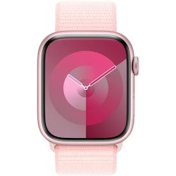 Apple Watch Series 9, Smartwatch (pink/rose, aluminum, 45 mm, Sport Loop)