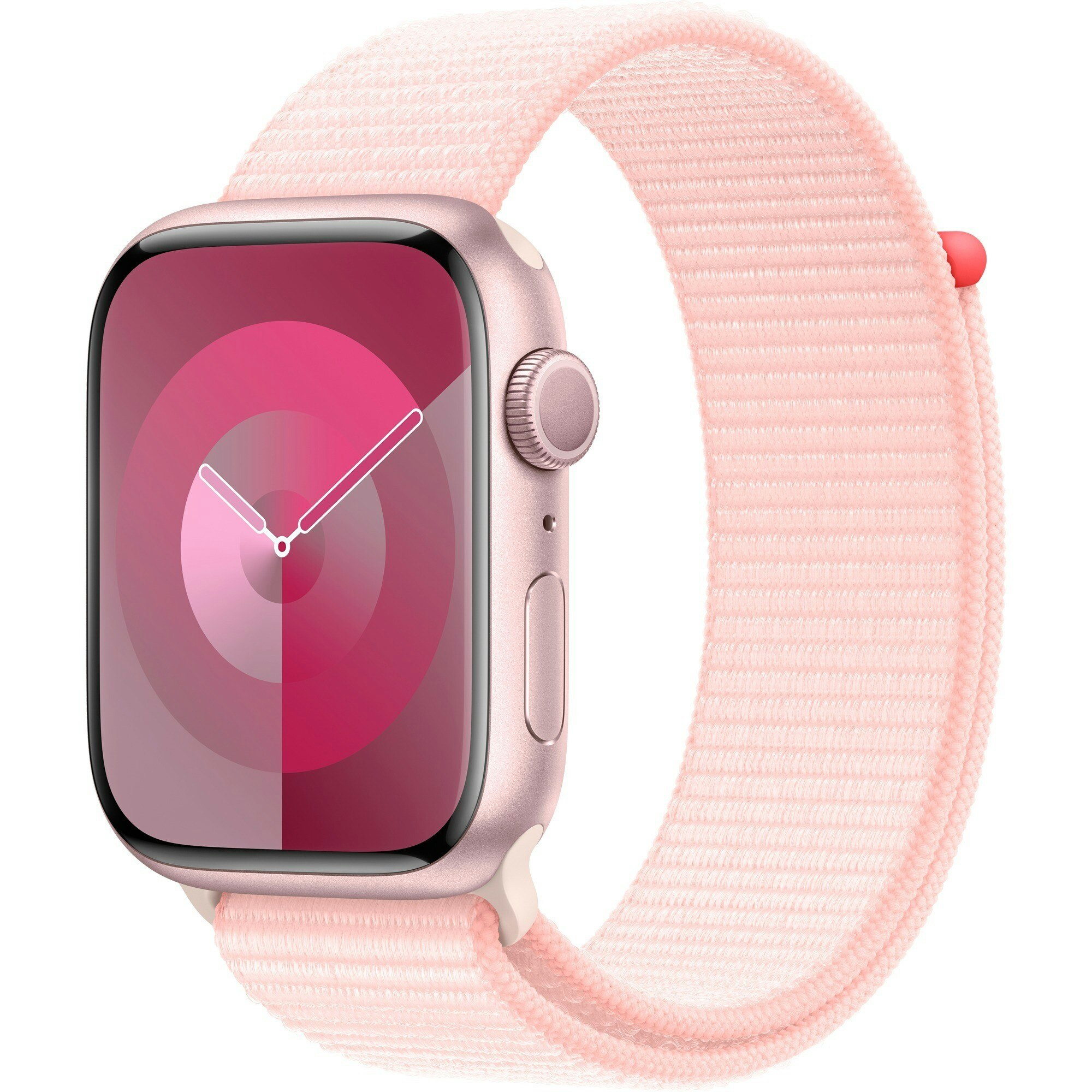 Apple Watch Series 9, Smartwatch (pink/rose, aluminum, 45 mm, Sport Loop)