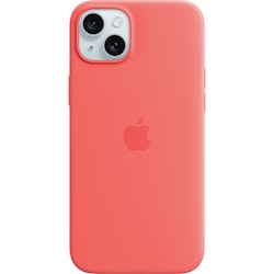 Apple silicone case with MagSafe, mobile phone case (light red, iPhone 15 Plus)