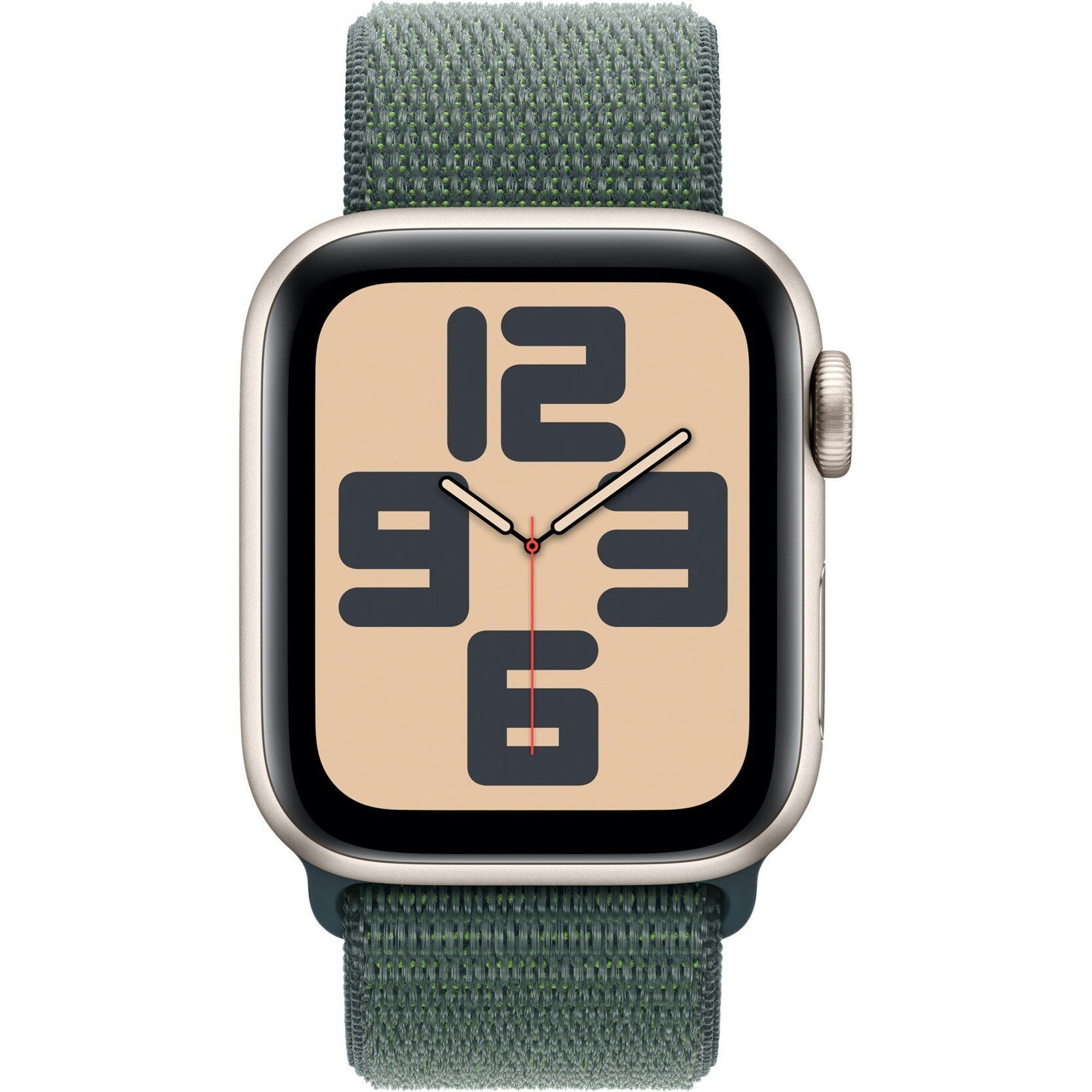 Apple Watch SE, Smartwatch (champagne, aluminum, 40 mm, Sport Loop Sea Green)