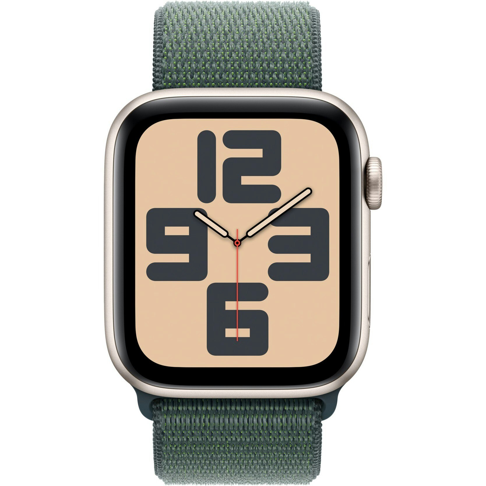 Apple Watch SE, Smartwatch (champagne, aluminum, 44 mm, Sport Loop sea green)