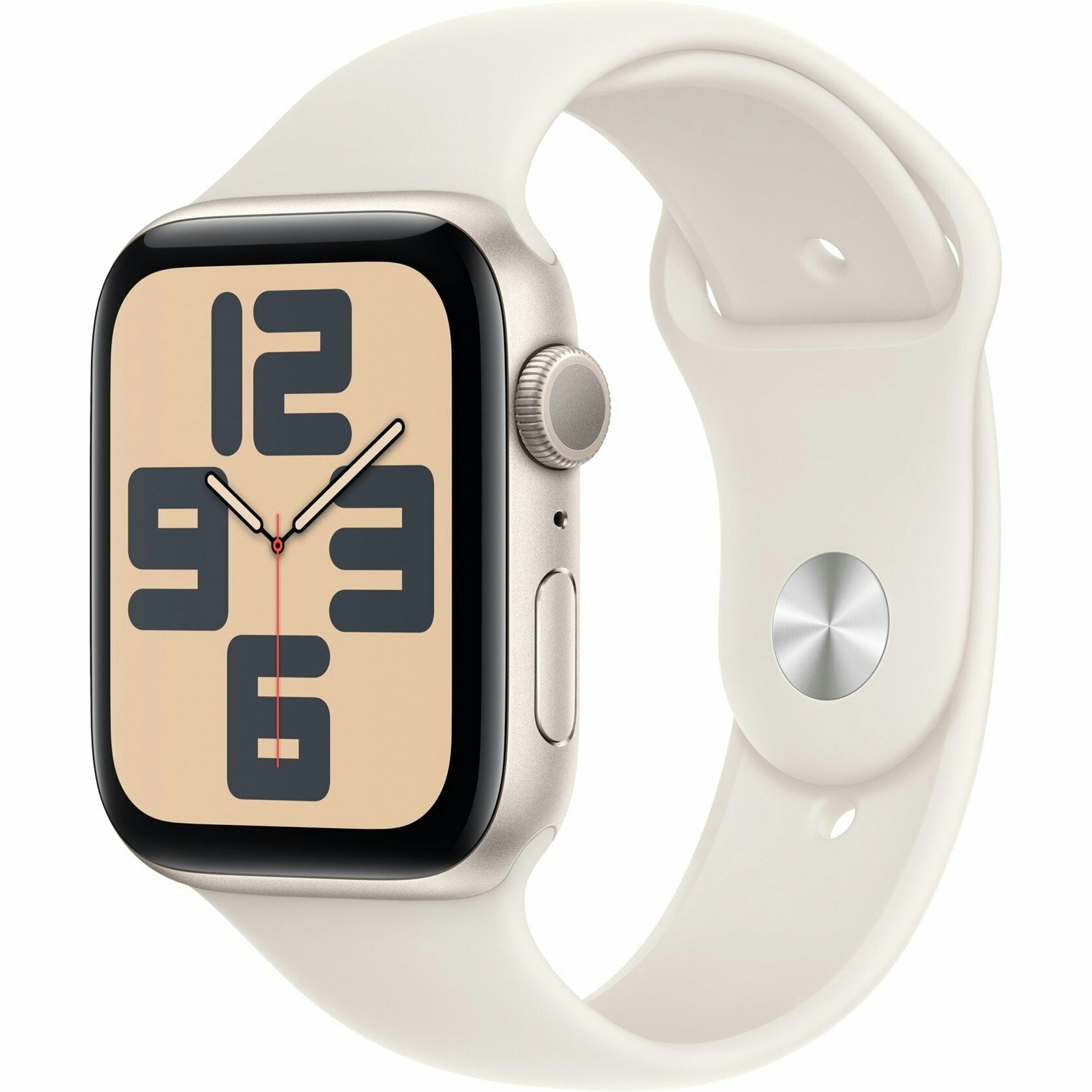 Apple Watch SE, Smartwatch (champagne, aluminum, 44 mm, Polarstern sports bracelet S/M)
