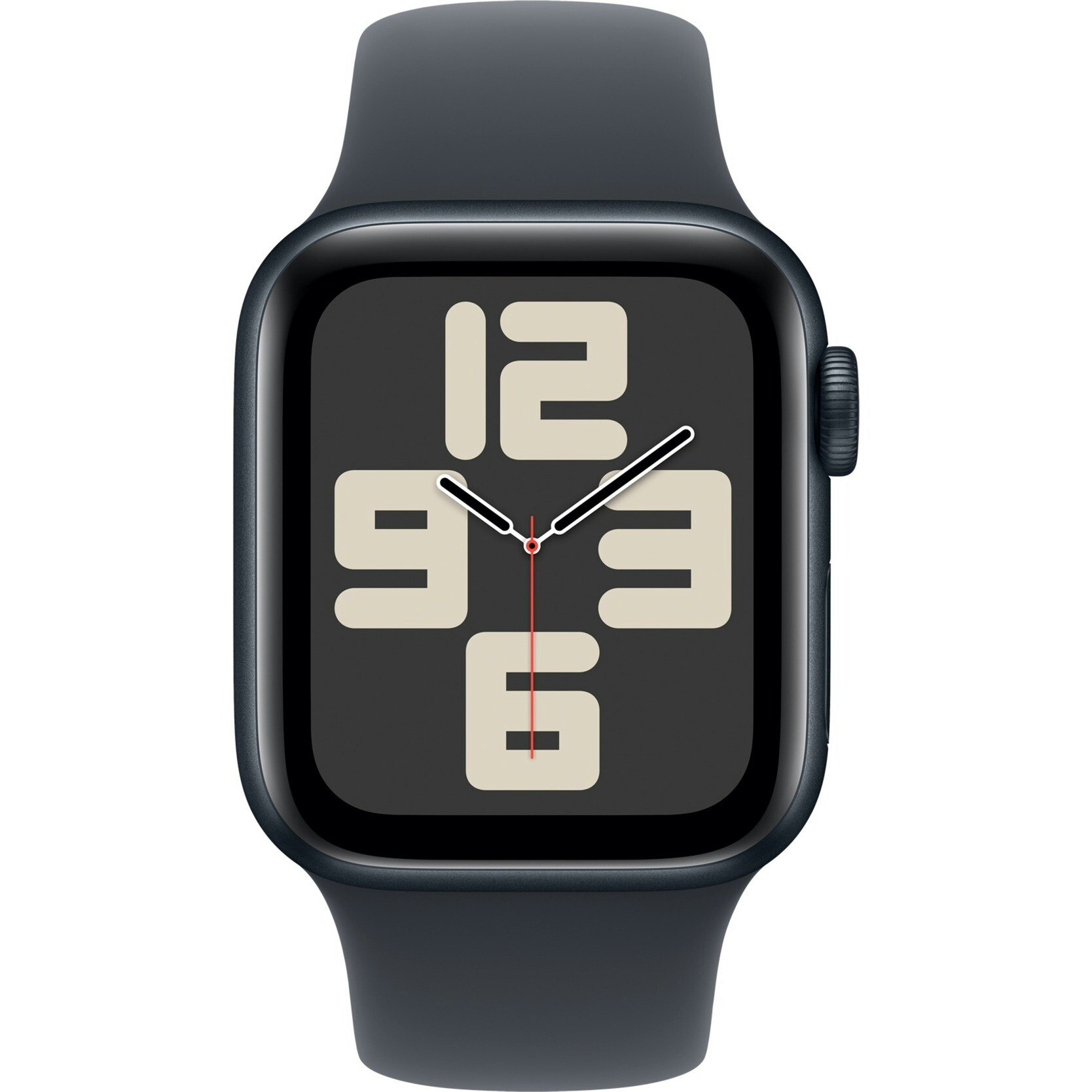 Apple Watch SE (black, aluminium, 40 mm, sports bracelet midnight S/M)