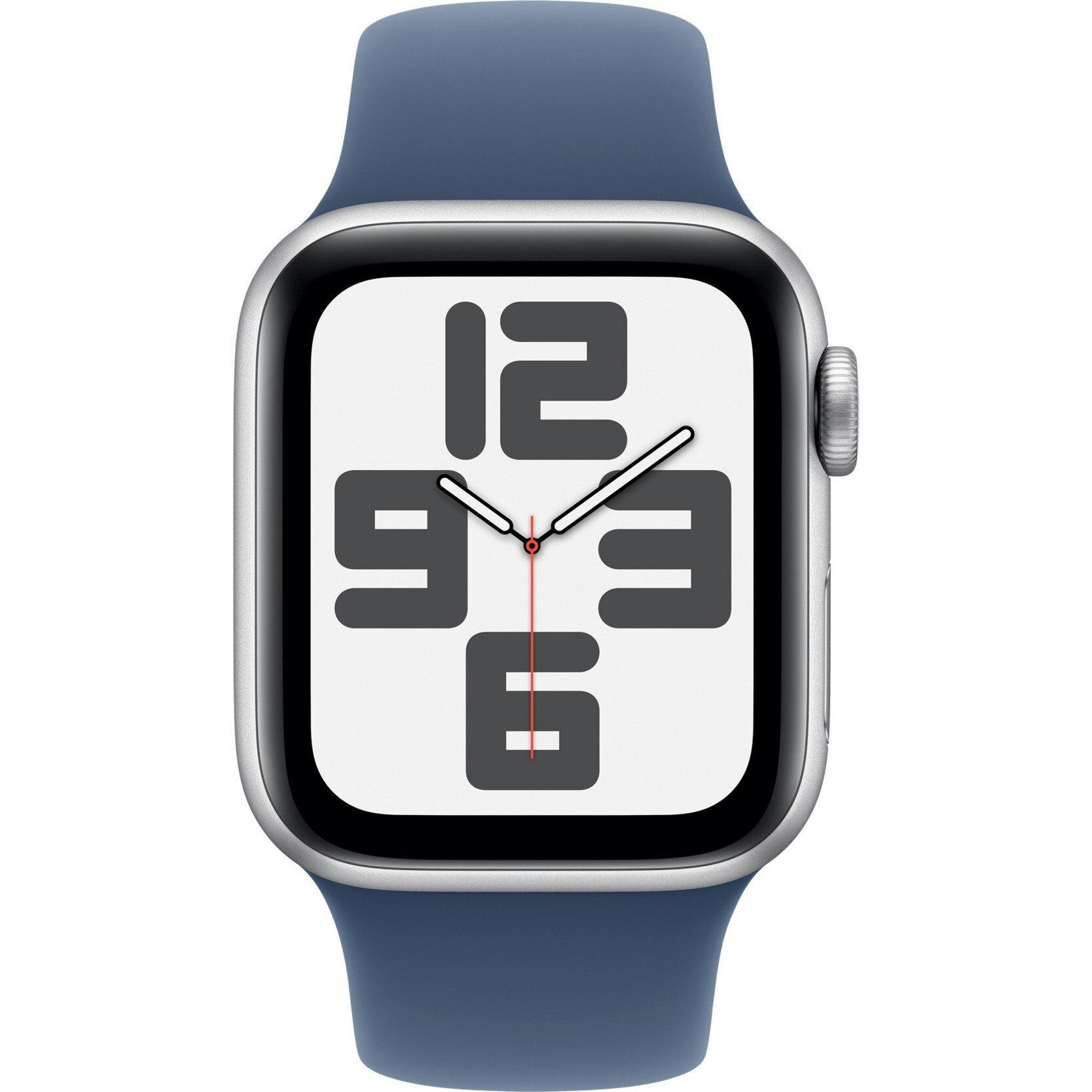 Apple Watch SE, Smartwatch (silver, aluminum, 40 mm, sports strap Denim M/L, cellular)