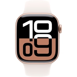 Apple Watch Series 10, Smartwatch (rose gold, aluminum, 42 mm, sport band pale pink M/L, cellular)