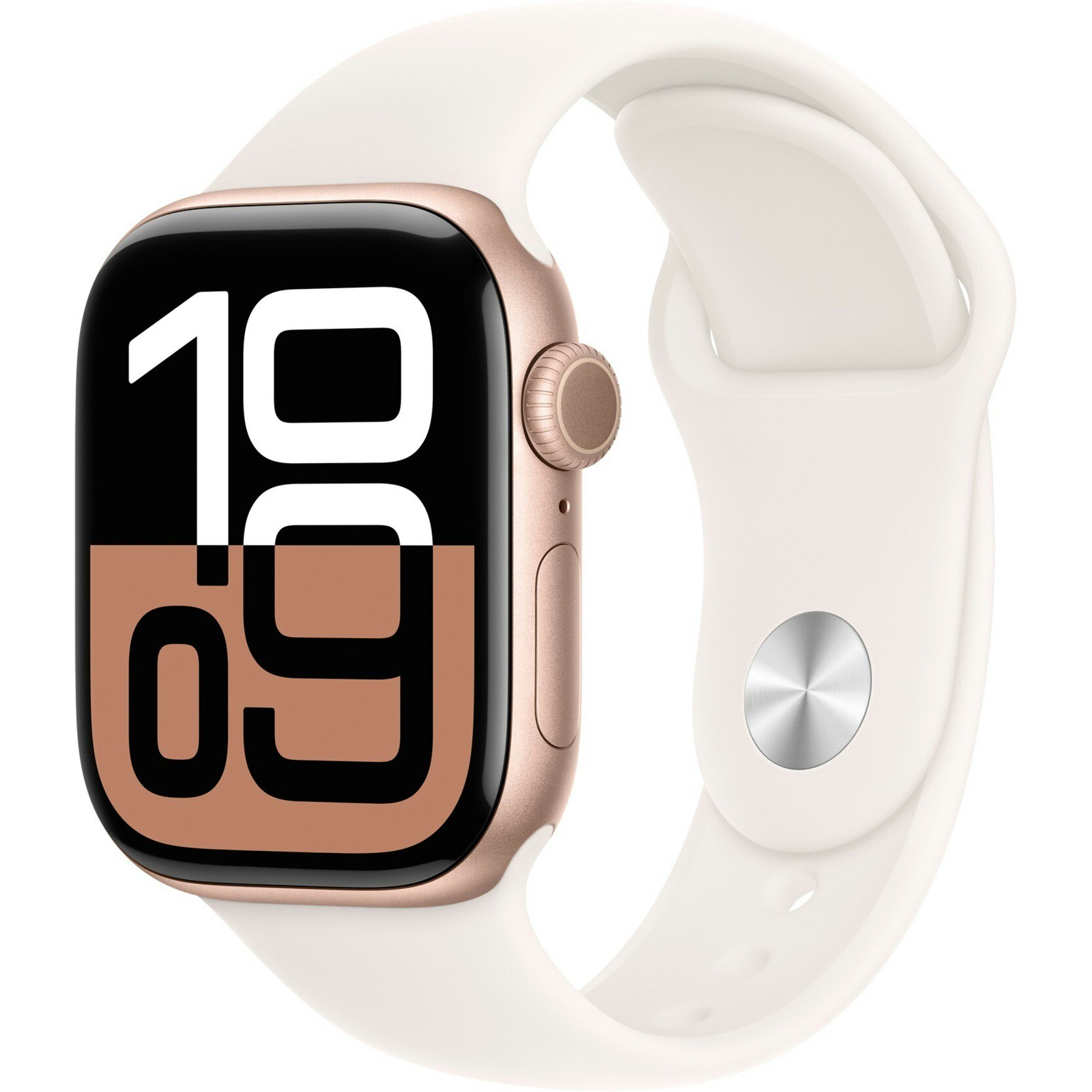 Apple Watch Series 10, Smartwatch (rose gold, Aluminum, 42 mm, Sport Band Pale Pink S/M)